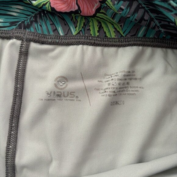 Virus 3” Compression Workout Shorts (Size M) Data Tropical Print MMA CrossFit - Picture 6 of 6
